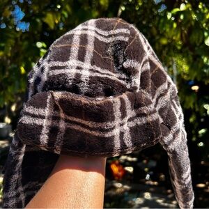 Plaid Black and Gray Hat